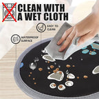 furrybaby Pet Heating Pad, Waterproof Dog Heating Pad Mat for Cat with Durable Anti-Bite Tube Indoor for Puppies Dogs Cats (1 Pack Black, Round 12in, Temp Adjustable)