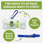 Pogi’s Dog Poop Bag Dispenser – Holder with Metal Carabiner for Leashes, Includes 15 Fresh Scented Bags