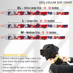 ADITYNA Heavy Duty Dog Collar for Medium Dogs - Camo Red Blue Collar with Handle for Training, and Walking - Wide, Thick, Tactical, Soft Neoprene Padded
