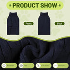 Small Dog Thermal Pullover Sweater, Classic Turtleneck Cable Knitwear Dog Clothes for Cold Weather Warm Pet Clothes for Chihuahua, Bulldog, Dachshund, Pug Navy X-Large