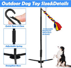 Tether Outdoor Dog Toy,Interactive Exercise Game in Yard Park Tug of War for Large Medium Small Dog Puppy with 2 Rope Toy and Bell Pull Chase and Solo Play