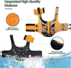 Kuoser Dog Life Jacket with Reflective Stripes - Adjustable High Visibility Vest, Ripstop Lifesaver, Pet Preserver with High Flotation Swimsuit for Small, Medium and Large Dogs