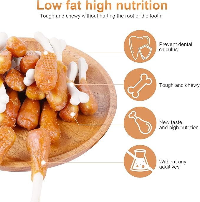 Chicken Calcium Bone Rawhide Free Dog Treats, Dog Chews Puppy Training Teeth Clean Snacks 0.5lb/227g