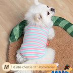KYEESE 2Pack Dog Shirts Striped T Shirt Cotton Tank Top Soft Tee for Small Dogs Lightweight Clothes Sleeveless Dog Vest, Medium,Pink+Striped