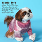 KYEESE Dog Sweater Cable Knit Thick Fuzzy Dog Knitwear Turtleneck Warm with Sleeves Dogs Clothes Gradient Color, Purple, XLarge