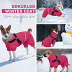 BRKURLEG Dog Winter Coat with Harness Built in, Winter Dog Jacket for Small and Medium Dogs, Small Dogs Snowsuit Reflective Windproof Cold Weather Coat, Puppy Warm Fleece Coats, Hot Pink, XXL