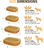 Orthopedic Waterproof Large Dog Bed: Memory Foam Washable Dog Bed with Bolsters - Removable Orthopedic Cover for Medium L XL Large Sized Pet - Non-Slip Bottom - Orange