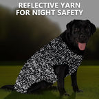 KYEESE Dog Sweater with Leash Hole Warm Pullover with Reflective Yarn for Small and Medium Dogs Male Soft Knit Pullover Boy Dog Coats Cozy Lightweight Thick Sweater,Grey,Medium
