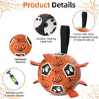 Diman Dog Soccer Ball with Straps, Halloween Dog Toys, Pet Toys Balls for Medium Large, Pet Birthday Gift, Interactive Dogs Toy for Tug of War (7 inch)