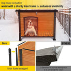 AIVITUVIN Outdoor Heated Dog House Anti Chewing Iron Frame Insulated Dog Kennel with Heating Pad Weatherproof Shelter （Brown,XL）
