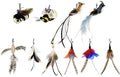TTcat Cat Feather Toy Replacement Wand Refills, 10 Pcs Simulation Insects Bird Feathers
