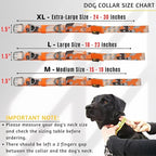 ADITYNA Heavy Duty Dog Collar for Extra-Large Dogs - Camo Orange Collar with Handle for Training, and Walking - Wide, Thick, Tactical, Soft Neoprene Padded