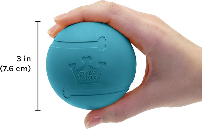 Chew King Flavored Rubber Ball Collection, 3 Inch Peanut Butter Flavor Rubber Balls 2-Pk