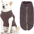 Gooby Sherpa Vest Dog Sweater - Warm Gray, Small - Warm Fuzzy Fleece Step in Dog Jacket Without Ring Leash for Small to Medium Dogs
