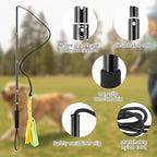 Flirt Pole for Dogs, Extendable Dog Flirt Pole with Detachable Interactive Toys Teaser Wand with Lure Chewing Toy for Outdoor Exercise & Training Interactive Toys Heavy Duty Dog Toy