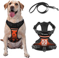 Custom Cincinnati Dog Harness with Reflective Stripes Personalized Name and Number Dog Vest Harness with Pet Traction Rope for Small Medium Large Dog