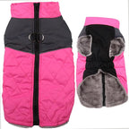 Warm Fleece Dog Coats for Large Dogs,D-Rings Waterproof Puppy Jacket for Cold Winter,Pink XXL