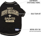 NFL New Orleans Saints Dog T-shirt Small. - Licensed Shirt for Pets Team Colored with Team Logos- Premium Stretchable Materials for the comfort of your Dog & Cat