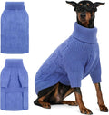 ASENKU XXL Dog Sweaters for Large Dogs Girls Boys, Doberman Sweater for Female Male, Winter Turtleneck Long Sleeve Pet Christmas Sweater for Golden Labrador,Blue 2XL