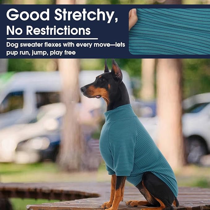 IECOii 2 Pack XXXXL Dog Fleece Sweater for Giant Breed Dogs, Warm Dog Turtleneck with Stretch for Great Dane Sweater, Fall Winter Pullover Dogs Sweatshirt with Sleeve,Outdoor Sweaters for Walking, 4XL
