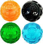 ADUCK Squeaky Dog Chew Toys, Meteorites Bouncy Series - Bite Resistant Fetch Ball for Aggressive Chewers, Non-Toxic Soft Rubber, Cute Crystal Ball Design - 3.15 Inches (4 Colors)