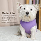 KYEESE 2Pack Dog Shirts Waffle for Small Dogs, Stretchy T-Shirts, Lightweight Tank Top, Sleeveless Vest, Breathable, Large, Purple + Grey