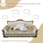 Luxury Cardboard Cat Scratcher Sofa Bed, Couch Shaped Scratching Board, Scratch Lounge with Catnip, Scratcher for Indoor Cats Large Grey