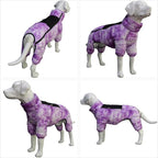 lovelonglong Dog Coat Dog Warm Jacket, 4 Legs Covered Waterproof Windproof Reflective Warm Dog Vest, Zippered Adjustable Outdoor Dog Snow Jacket for Small Medium Large Dogs micai-Purple M