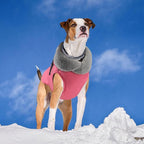 PETDSH Dog Coat Large, Windproof Dog Jacket with Warm Fleece Lining, Thickened Collar Dogs Winter Coat, Adjustable Reflective Pet Coats for Cold Weather (Pink, XX-Large)