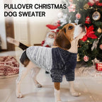 Queenmore Pullover XL Dog Sweater,Classic Turtleneck Warm Pet Sweater with Leash Hole for Dog Girls Boys,Winter Knitwear Clothes for Dachshund,Corgi,French Bulldog(Blue,XL)