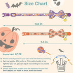 Faygarsle 2 Pack Cute Seasonal Cat Collar for Halloween and Fall Breakaway Collar with Bells Bowtie Cute Patterns for Female and Male Cats Orange Purple Cat Collar