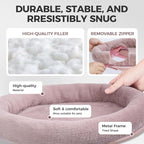 Rotating Cat Desk Bed - 40 LBS Chair-Side Cat Sleeping Basket with Bed for Desk, 360° Swivel & Removable Washable Cushion for Office Comfort(Pink