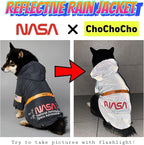 ChoChoCho NASA Dog Raincoats, Reflective Rain Jacket Water Proof, Cat & Puppy Stylish Streetwear Outfit for Dogs (Black, S)