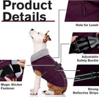 Lelepet Warm Dog Coat Waterproof Dog Jacket for Small Dogs Reflective Fleece Vest with Adjustable Buckle Hook & Loop Windproof Cold Weather Coats for Small Medium Large Dogs, Dark Purple, S