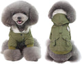 Warm Dog Hooded Trench Coat Windproof Parka Jacket for Cold Weather (XL, Green)