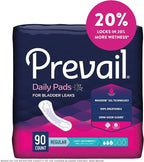 Prevail Proven - Prevail Incontinence Bladder Control Pads - Bladder Leak Pads - Light Absorbency, Regular, 90 Count (3 Packs of 30)