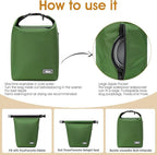 Dog Food Travel Bag,Pet Food Container 20 lb w/2PCS Collapsible Dog Travel Bowls and Zipper Side Pocket(Green, Large)