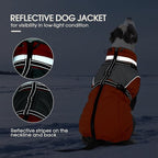 Kuoser Dog Coat, 2 in 1 Dog Jacket with Harness Built in, Winter Waterproof Puppy Puffer Jacket Snowsuit for Small Medium Large Dogs, Cold Weather Reflective Pet Fleece Vest with Zipper