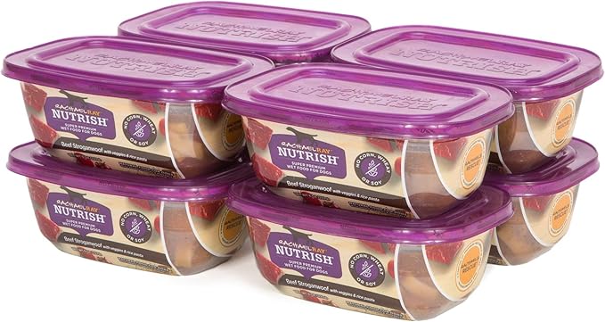 Nutrish Rachael Ray Premium Natural Wet Dog Food, Beef Stroganwoof Recipe, 8 Ounce Tub (Pack of 8)