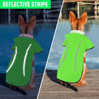 Dog Raincoat with Removable Hoodie, Rain Coats Waterproof Windproof Snowproof, Rain Jacket with Reflective Strip/Adjustable Drawstring/Leash Hole for Dog Walking (Green, Small)
