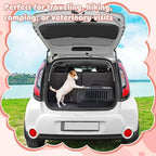 2 Set Pet Carrier for Small Dogs and Cat, Hard Shell Plastic Dog Crate with Bowl and Cooling Pad Fully Breathable Portable Kennel for Small Pet Travel Camp(Black,18.9 x 12.6 x 11.8 Inch)
