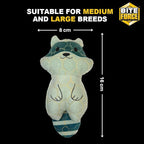 Bite Force - Durable & Strong Dog Toy Racoon with Squeaker, Kevlar-Reinforced Seams for Aggressive chewers.