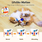 Interactive Cat Toys for Indoor Cats, Hanging Catnip Electric Kitten Toys - Automatic Flying Bird Cat Wand Toy for Bored Indoor with Timer Touch Start