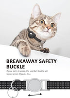 Apple AirTag Cat Collar, GPS Tracker Kitten Collar with Breakaway Feature and Bell, Lightweight for Cats and Kittens (Black)