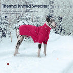 IECOii Dog Sweaters for Medium Dogs Girl Boy,Holiday Knit Doggy Sweatshirt with Sleeve,Turtleneck Thick Warm Dog Sweaters for Winter,Pullover Knitwear for French Bulldog,Boston Terrier (Rose red, L)