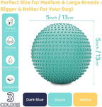 Dog Balls, EVA Dogs Toy Ball for Aggressive Chewers, 5 Inch Durable High Elasticity Interactive Ball for Training Dog Catch and Fetch, Floatable Toy for Medium and Large Dogs Puppies (Azure)