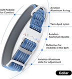Plutus Pet Reflective Dog Collar with Aviation Aluminum Buckle, Neoprene Padded for Comfort, Lightweight, Heavy Duty Nylon Collar for Puppy Small Medium Large Dogs (Blue, S)