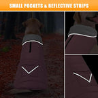 iBuddy Dog Winter Coats with Fleece Vest,Waterproof Warm Dog Snow Jacket Windproof, Reflective Adjustable Pet Dogs Cold Winter Coat for Dogs Girl Boy