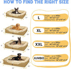 Orthopedic XL Large Dog Bed - Removable Bolster & Waterproof Washable Cover for Pet Extra Large Bed with Foam Support Non-Slip Bottom Dog Beds
