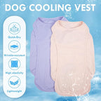 2 Pack Dog Shirt Quick Dry, Sun Protection UPF50+ Summer Cooling Vest, Soft Lightweight Tshirts for Medium Dogs Allergies Wound Care, Purple+Pink, M